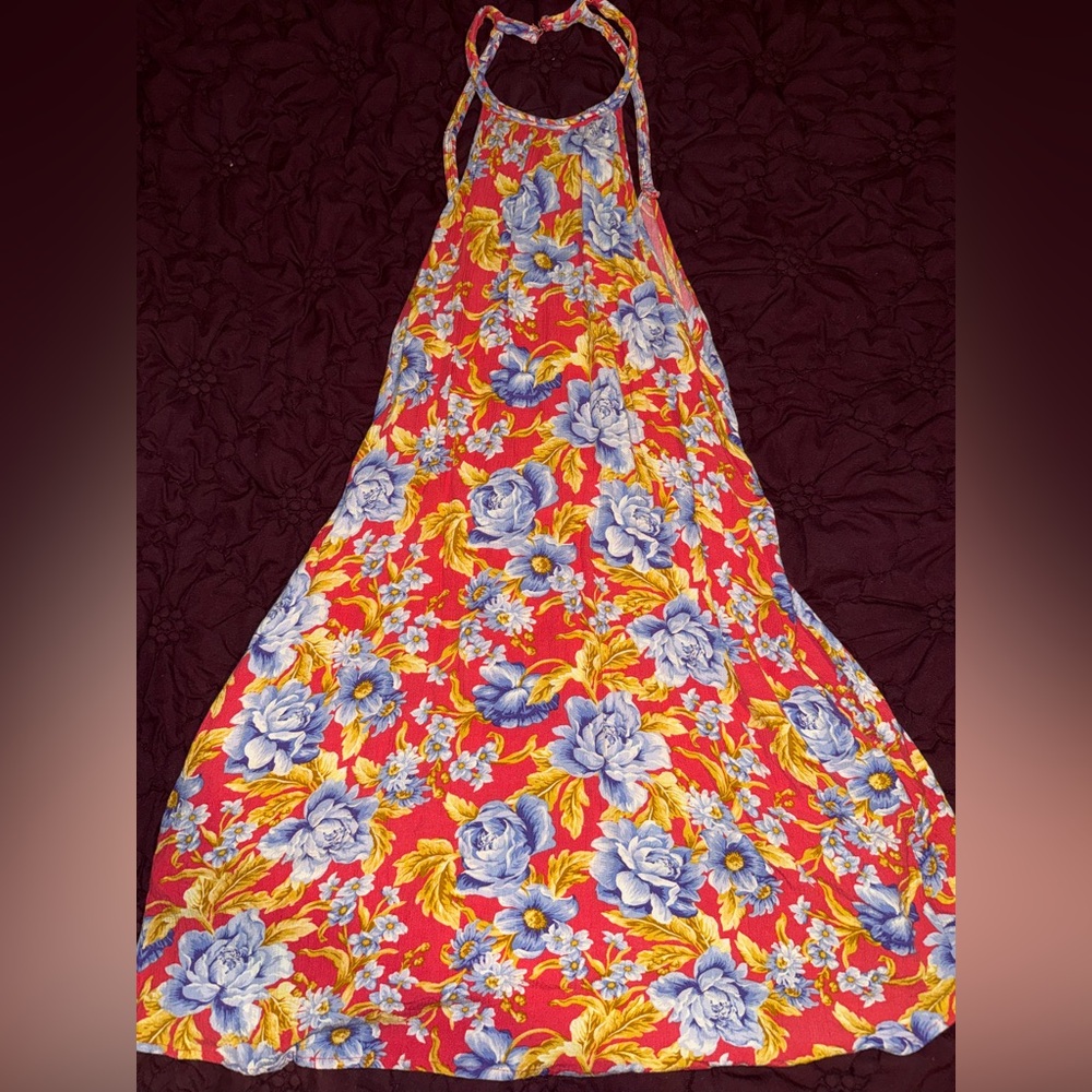 American Eagle Outfitters Floral Mini Dress - Orange, Blue, and Yellow